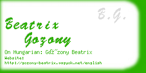 beatrix gozony business card